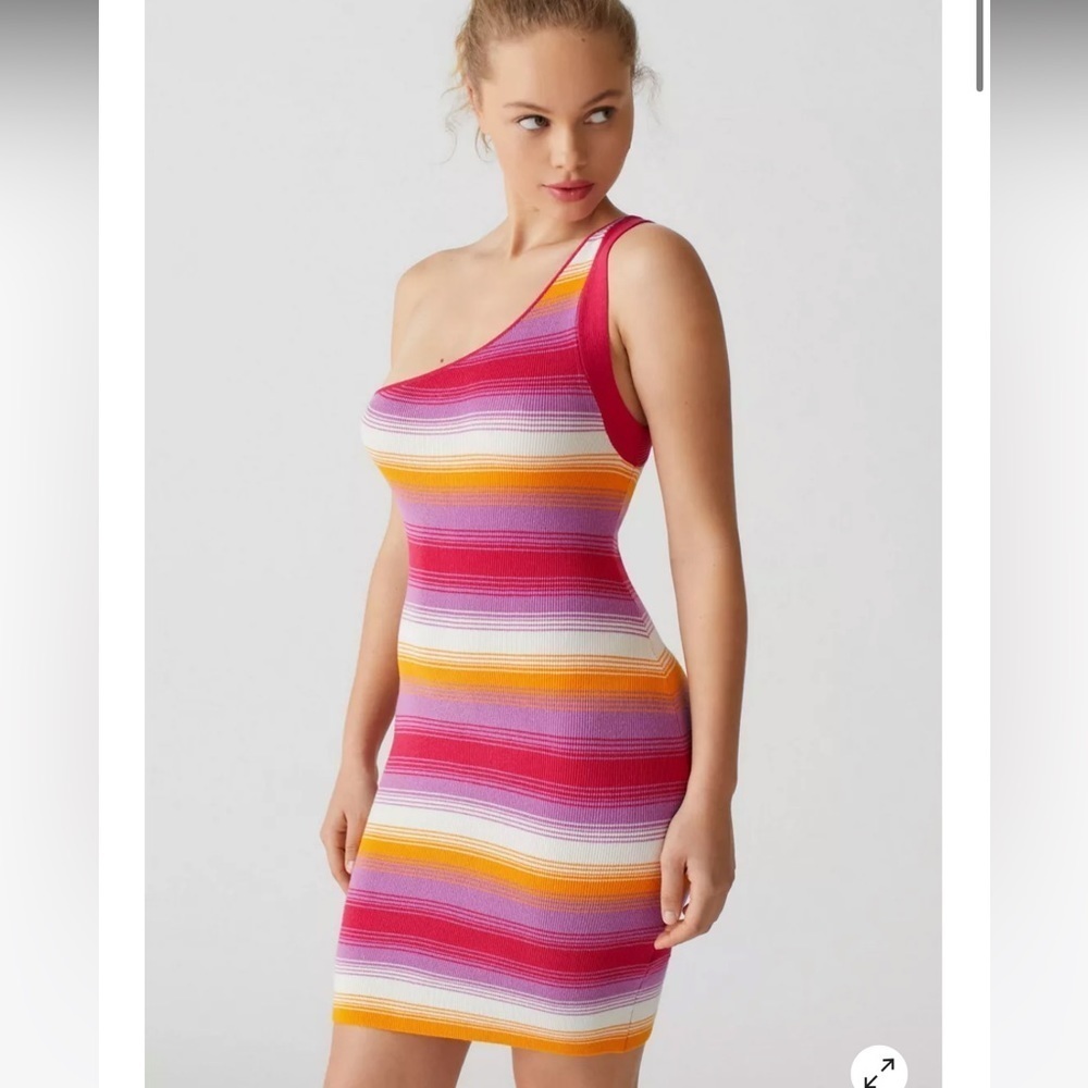 NWT Urban Outfitters Jax One Shoulder Mini Dress Size M